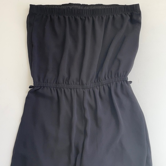 Iris Black Strapless Wide Leg Jumpsuit Large - Picture 7 of 8